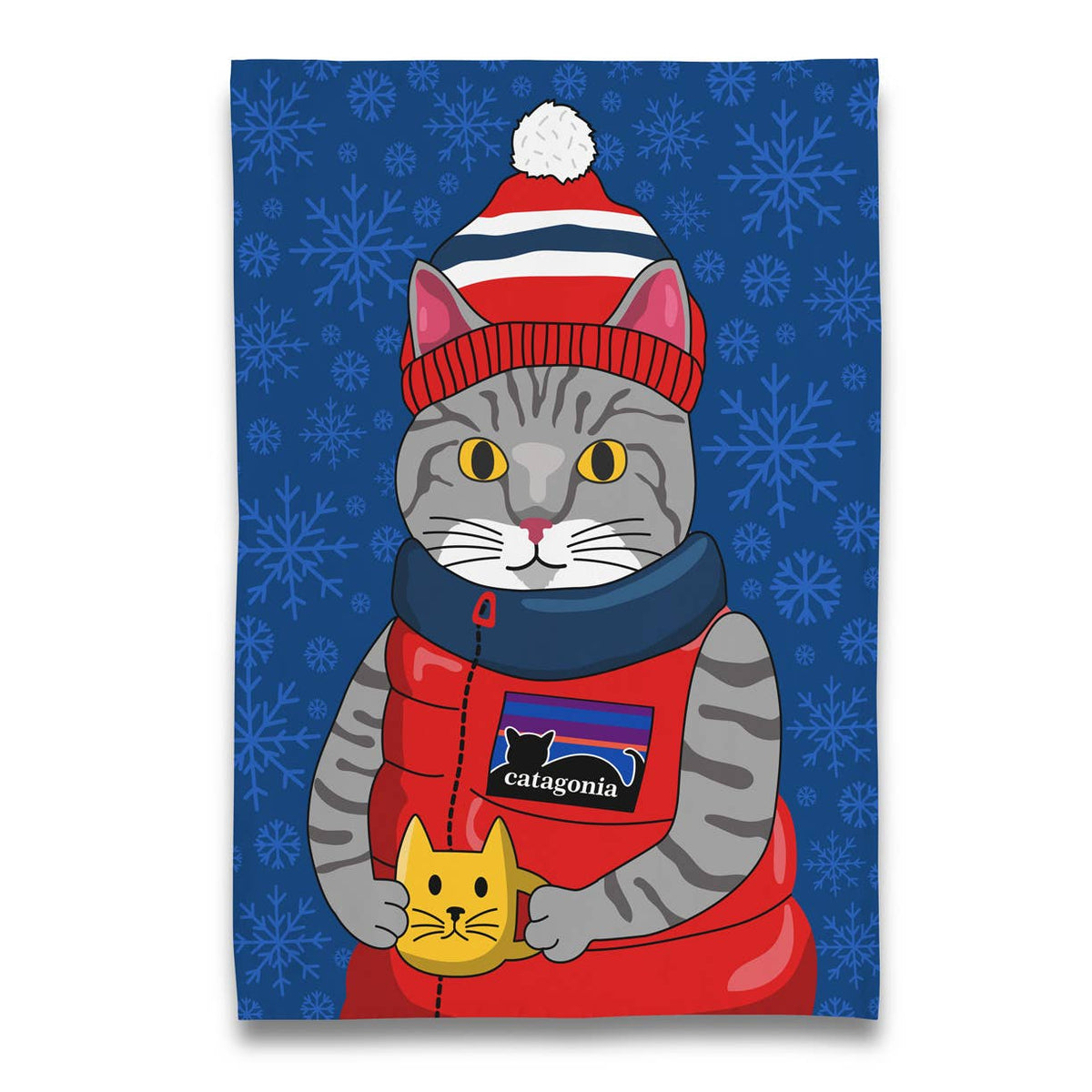 CATAGONIA - Kitty Cat Gray Tabby Tea Towel