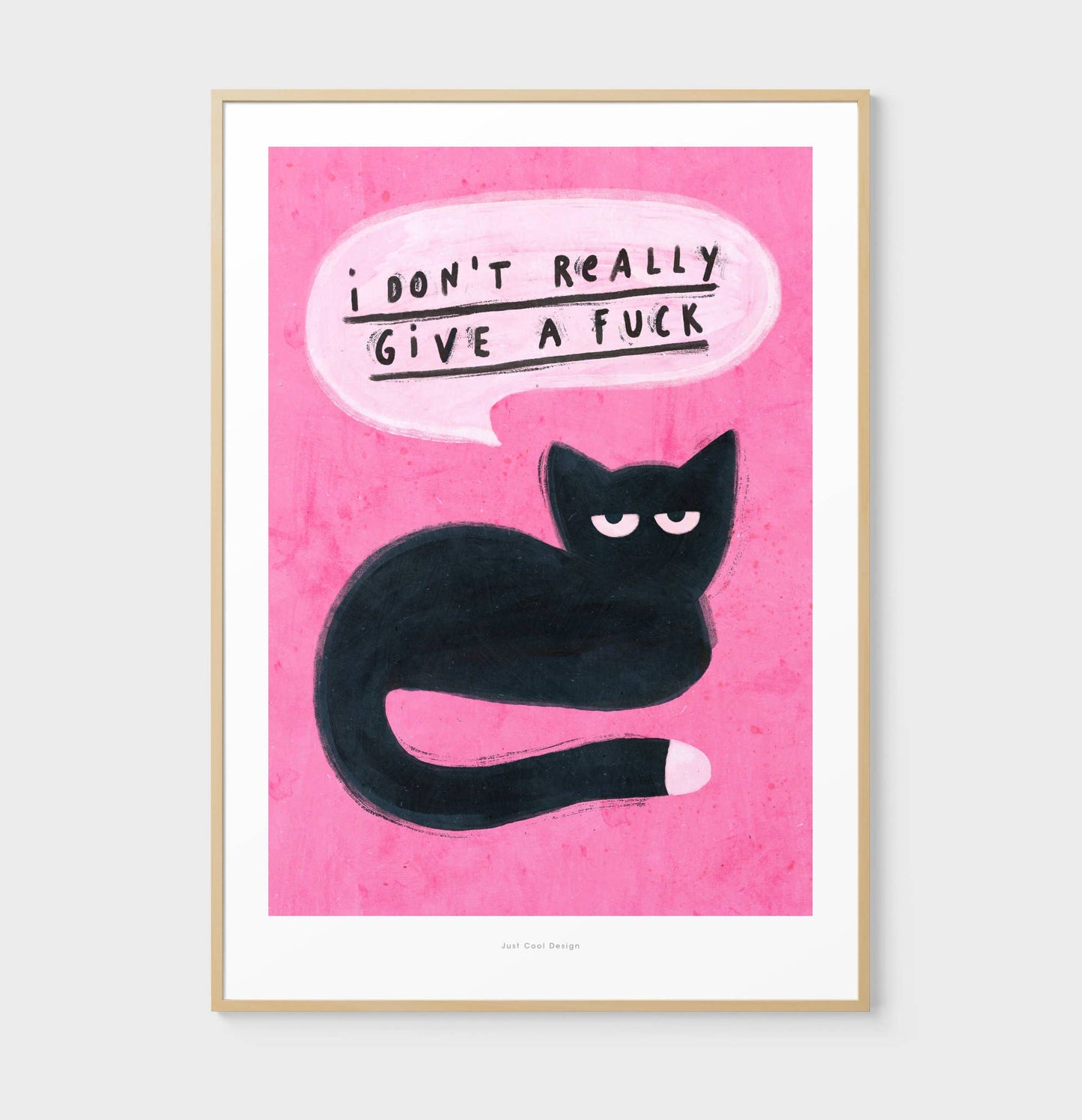I Don’t Really Give a F*ck - A4 Funny Black Cat Print