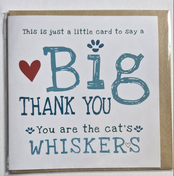 Cats Whiskers - Thank You Card