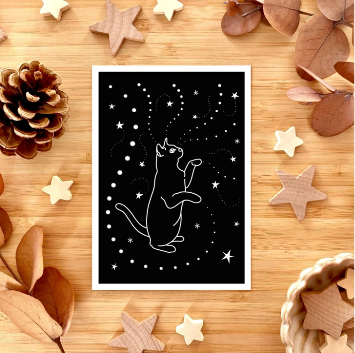 Black Cat - Greeting Card