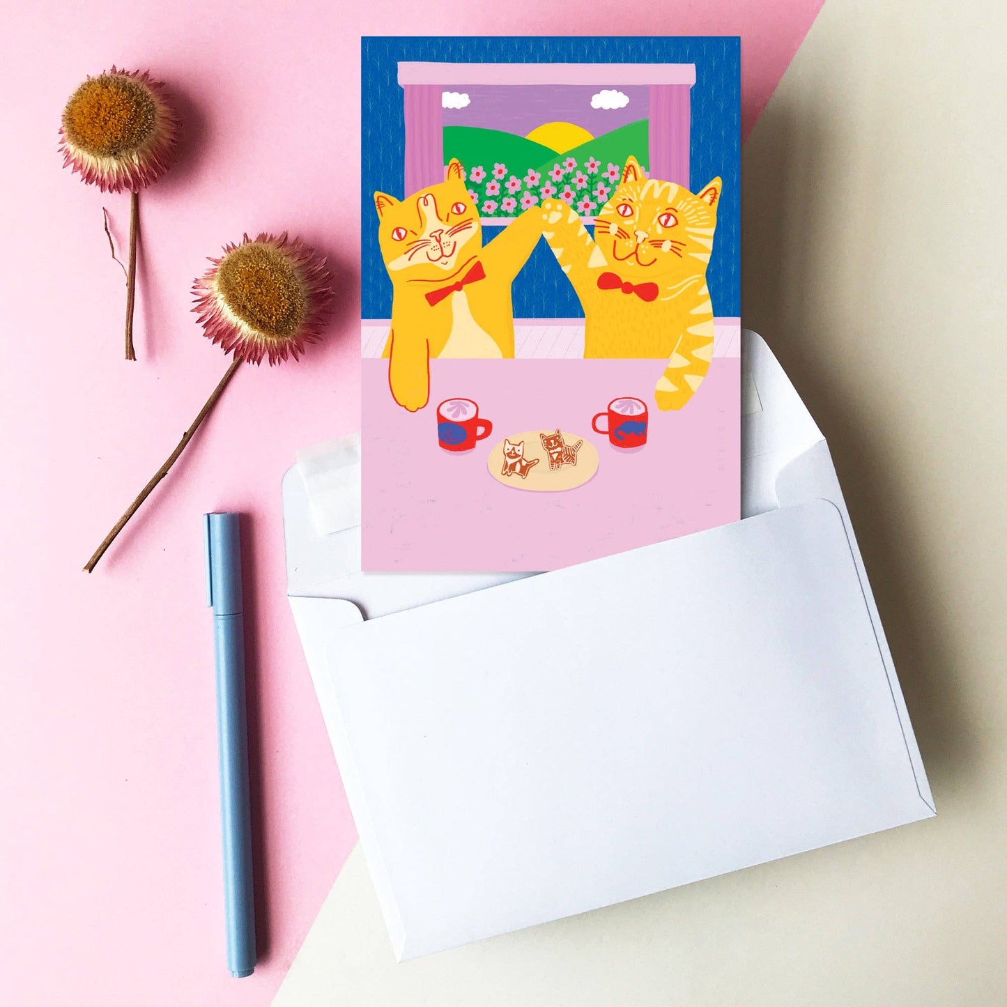 Cats High Five - Greeting Card