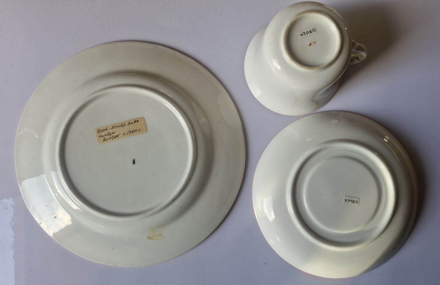 Vintage Arcadian “Good Luck” Black Cat Cup, Saucer & Plate (c.1910–1930)