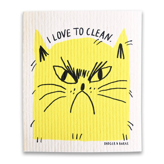 "I Love to Clean" Sponge Cloth / Swedish Dishcloth