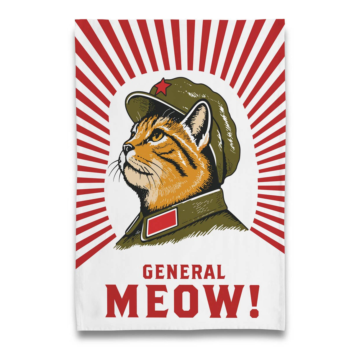 Orange Tabby Cat - Propaganda GENERAL MOEW Tea Towel  