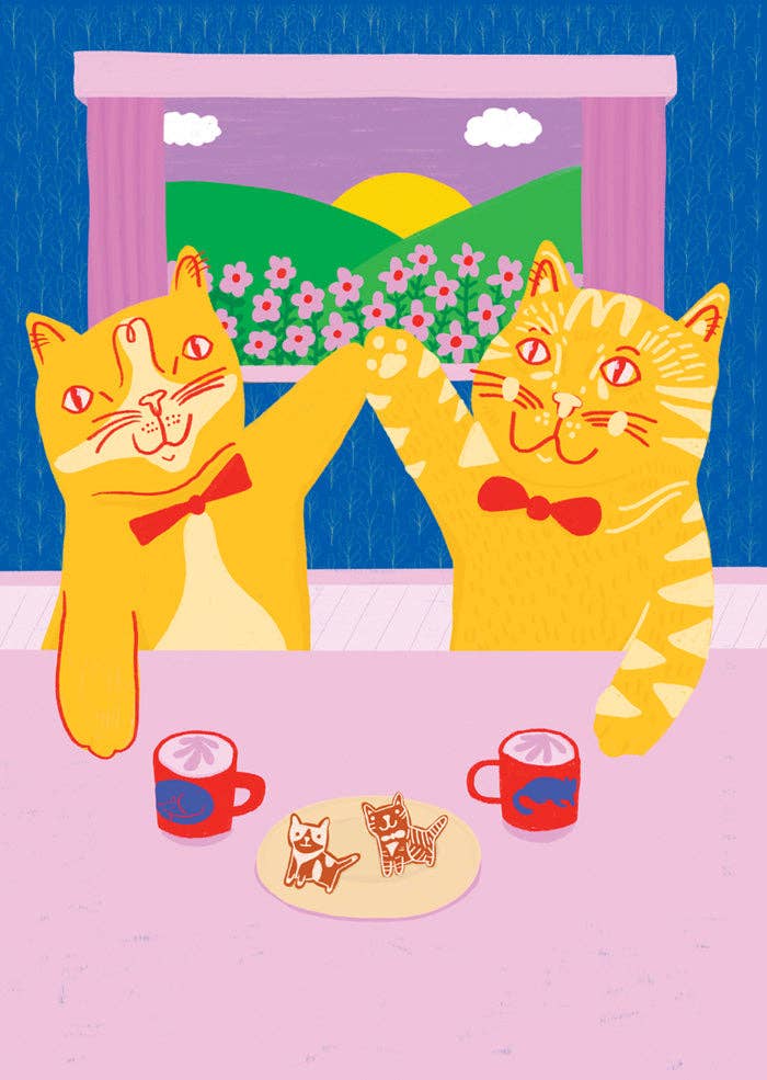Cats High Five - Greeting Card