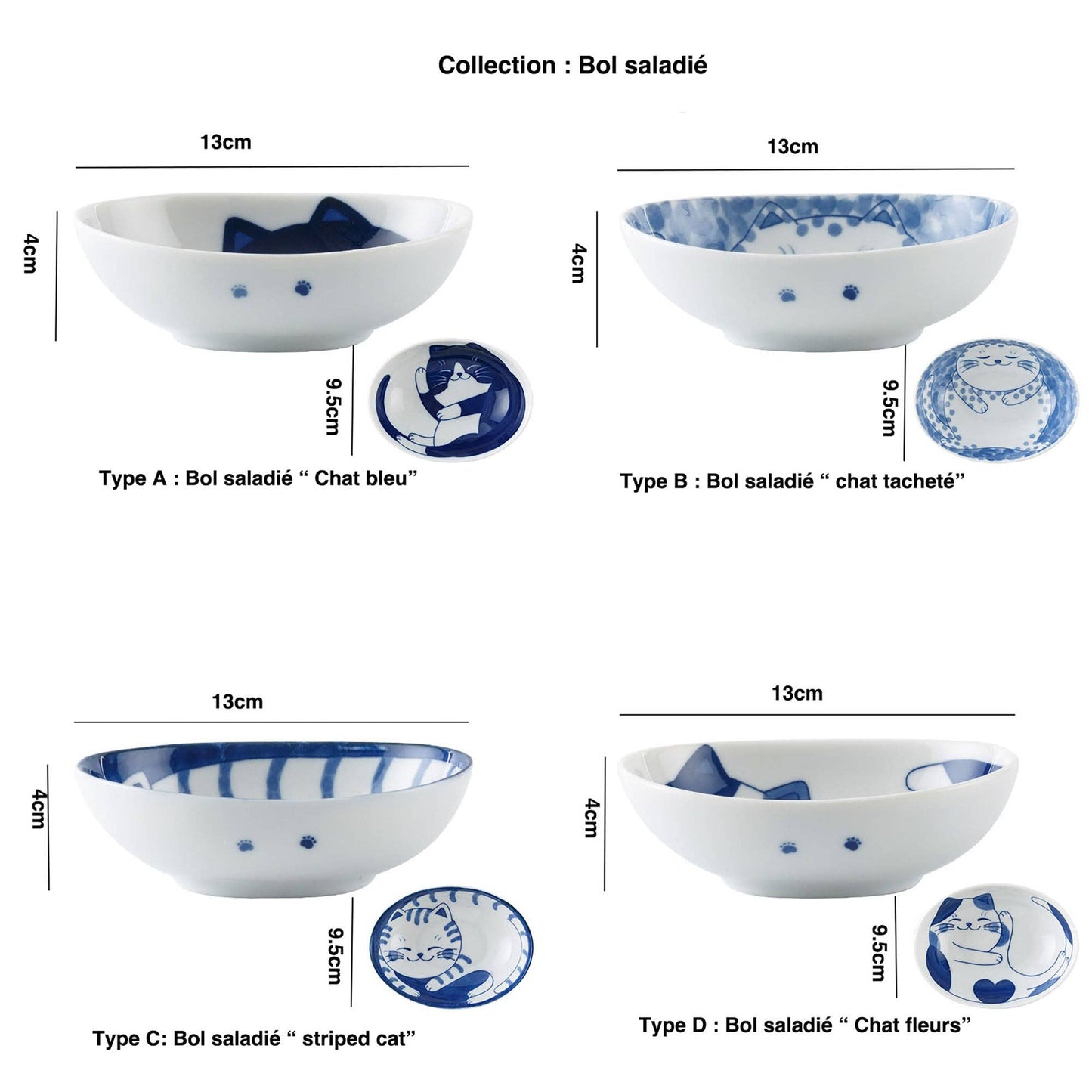 Salad bowl - “Cat Bonheur” design