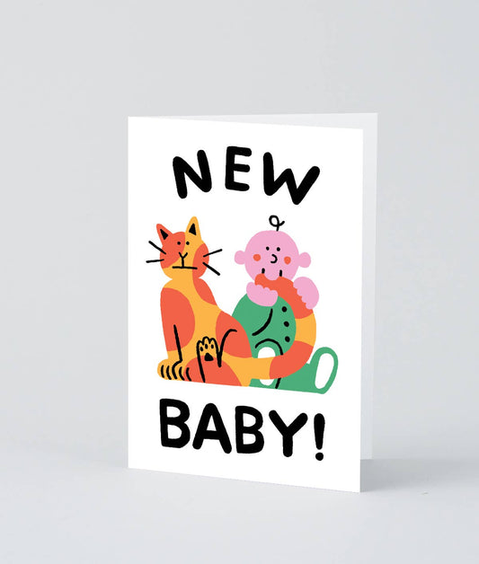 ‘Baby and Cat’ Greetings Card