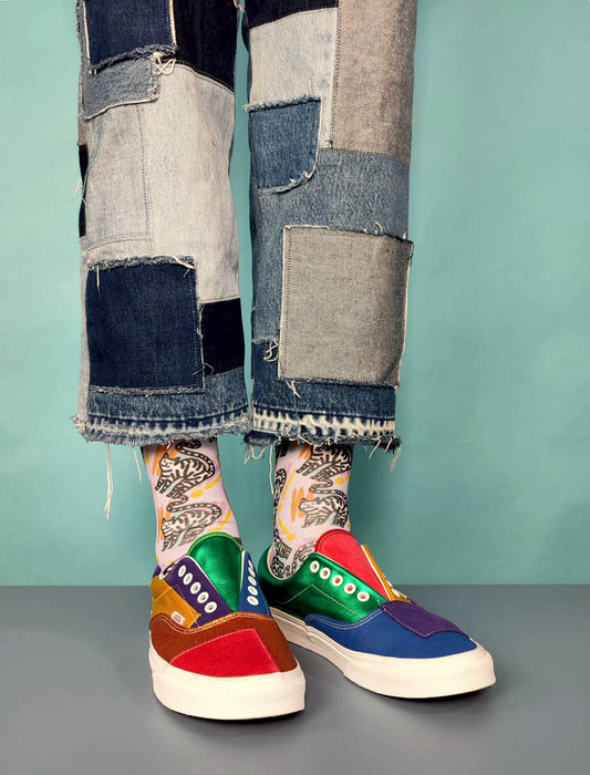 Purple WOW Cat Socks