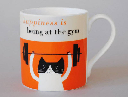 Happiness Is Being At The Gym - Bone China Mug