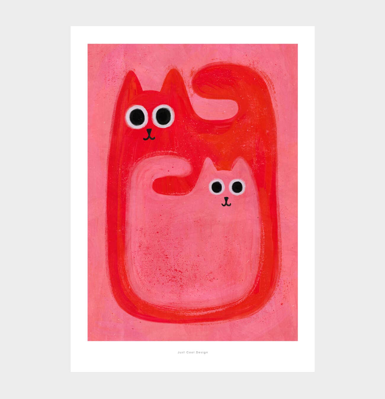 Big & Little Cats - A4 Cute Cat Lover Print