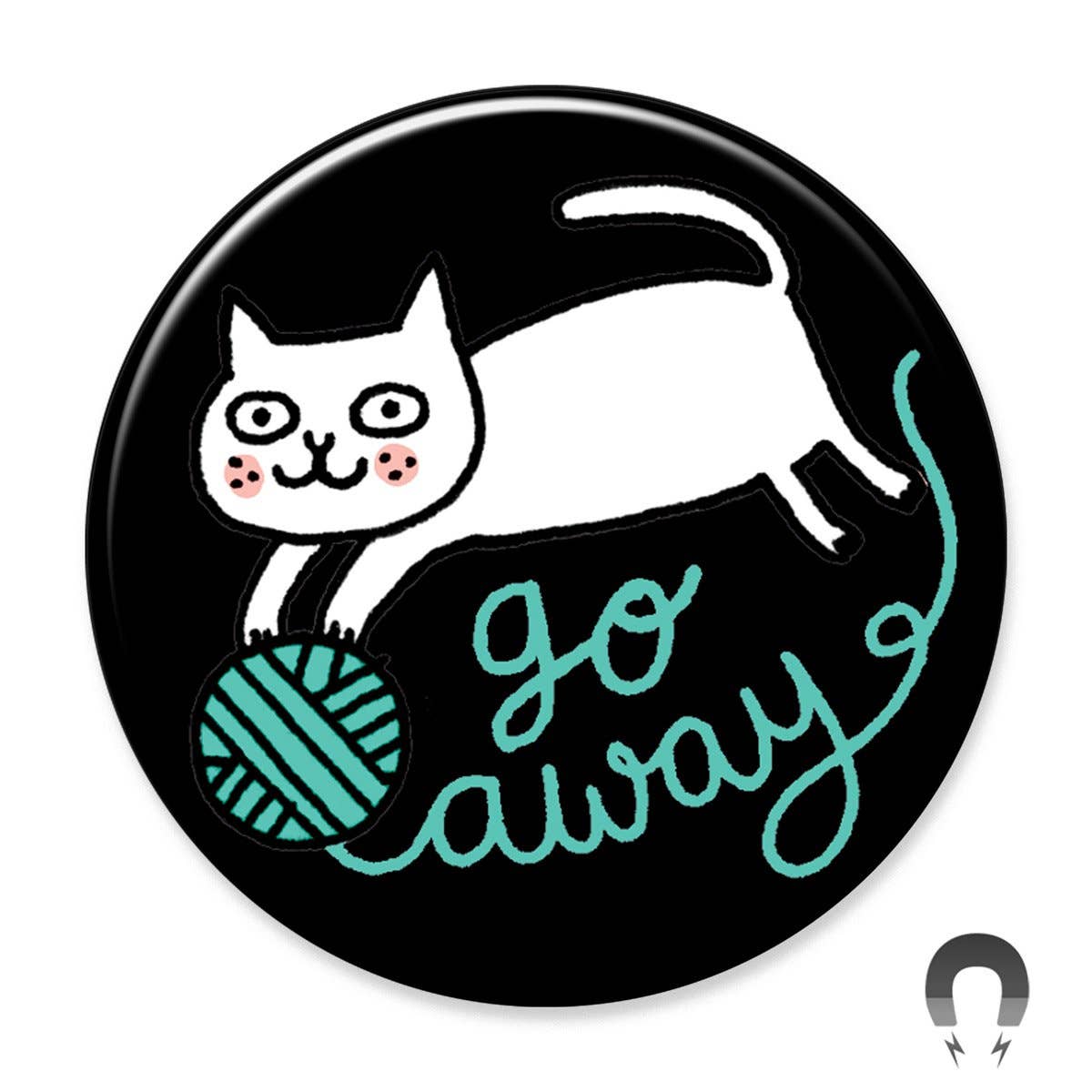 Go Away Yarn Cat Fridge Magnet