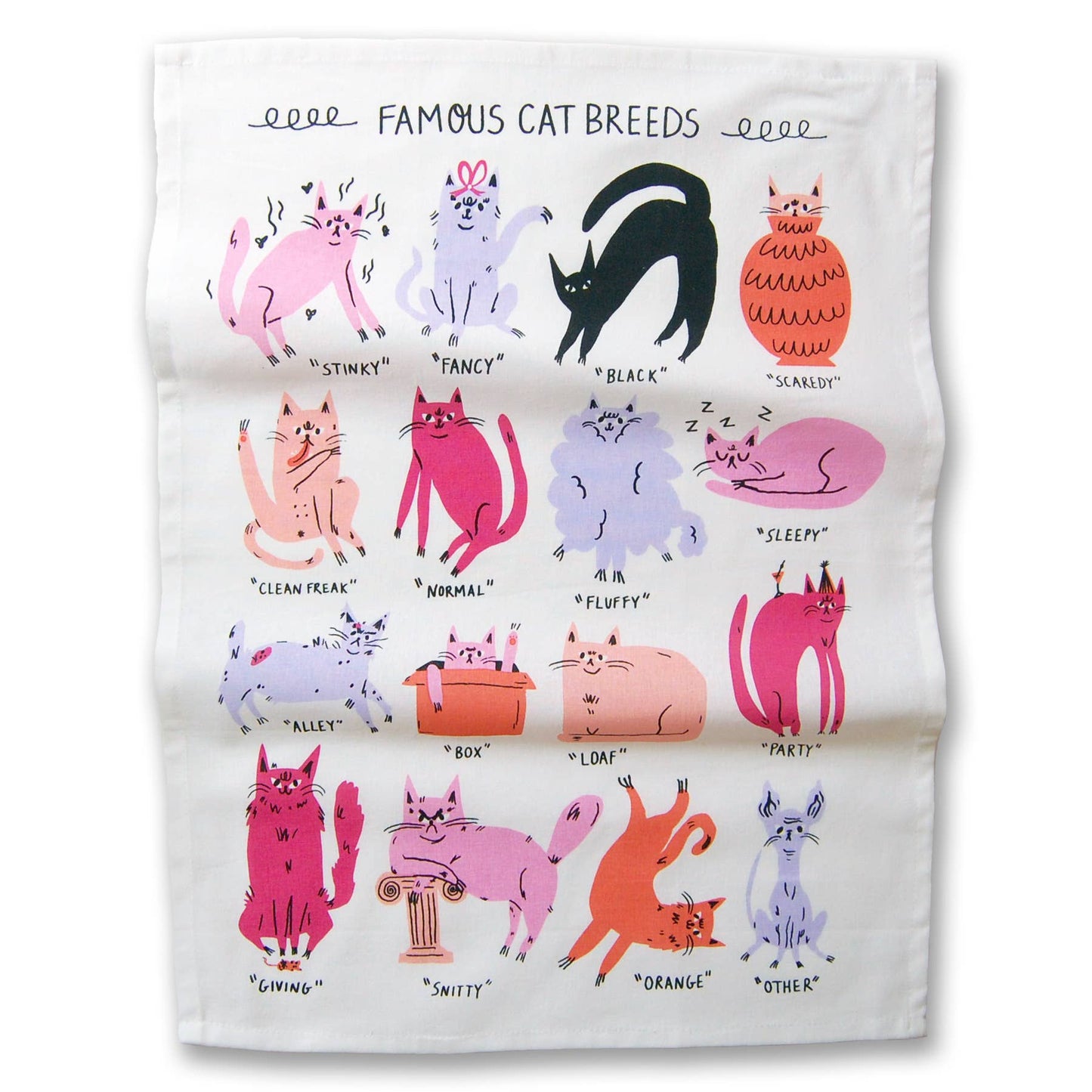 "Famous Cat Breeds" Tea Towel