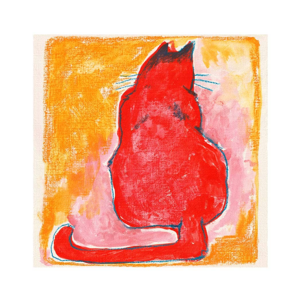 Print - "Red Cat Sitting"