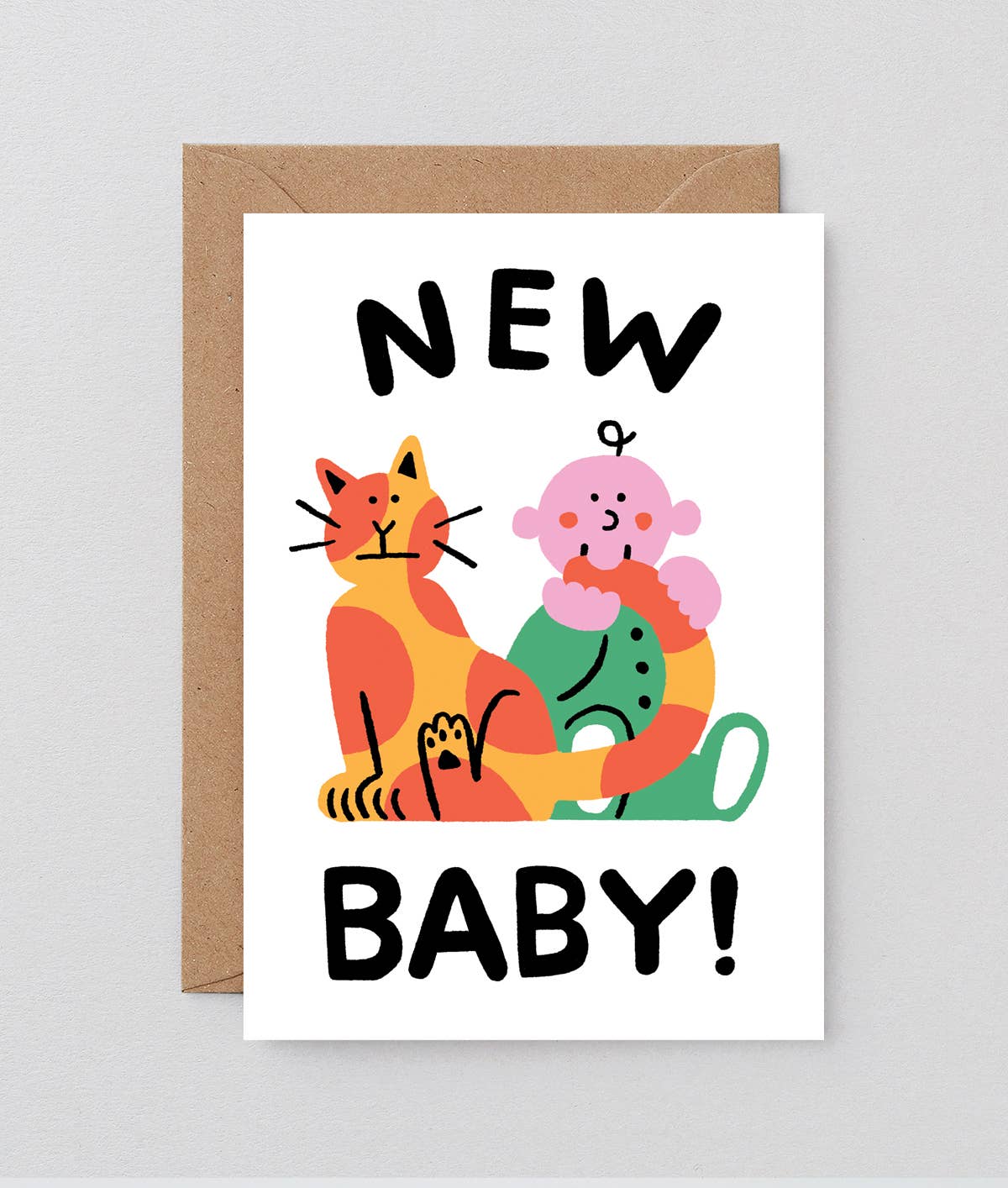 ‘Baby and Cat’ Greetings Card