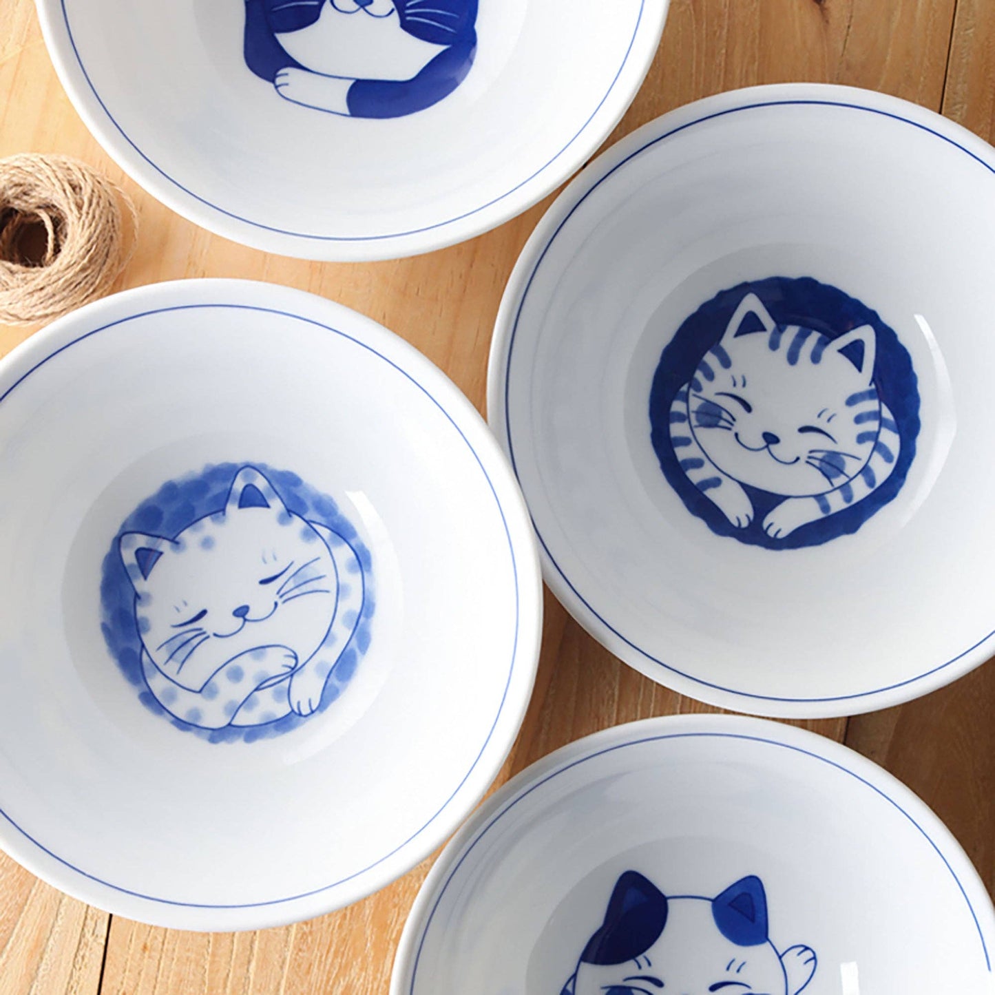 Ramen bowl with spotted cat design