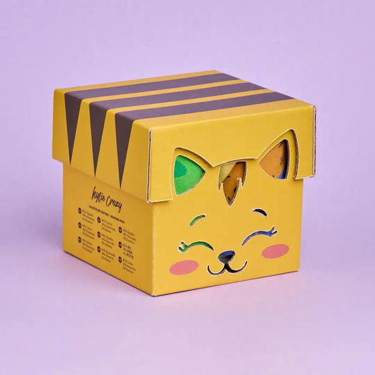 3 Pairs of Cat Socks in Cute Kitten Box