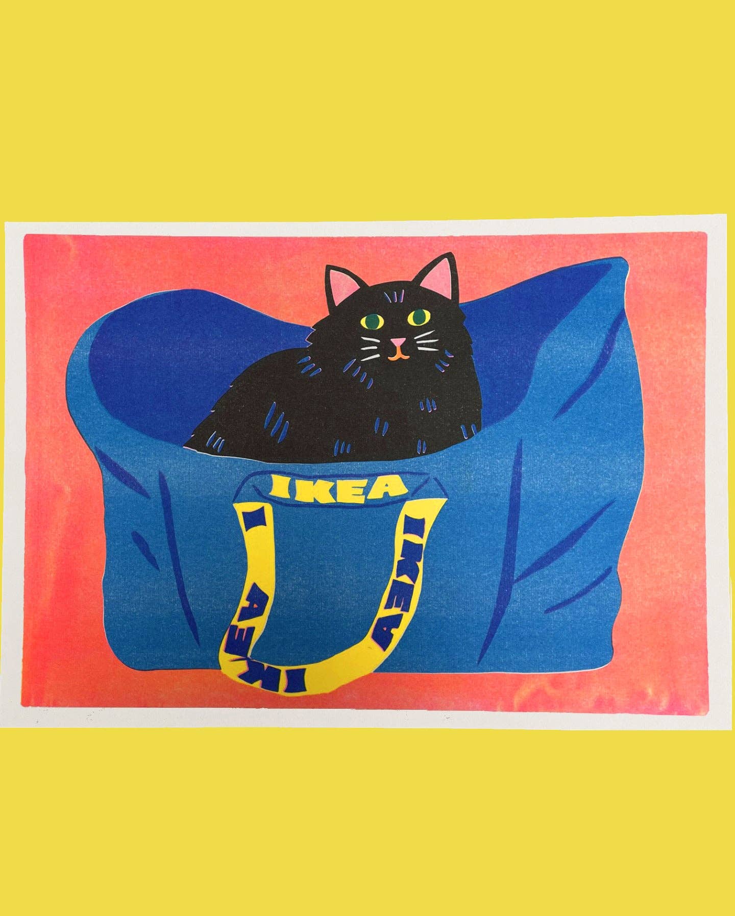 Ikea Bag - Black Cat Print