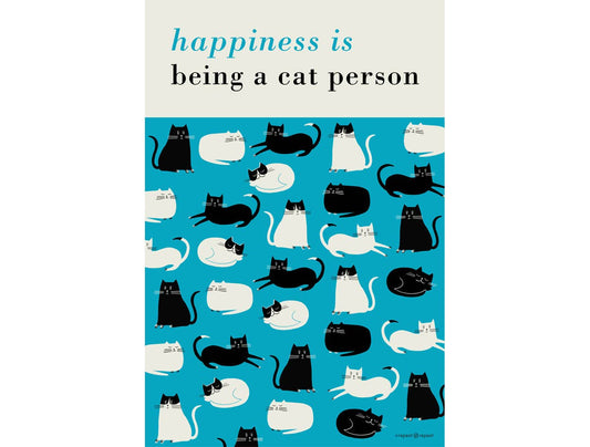 Happiness Is Being A Cat Person - Tea Towel