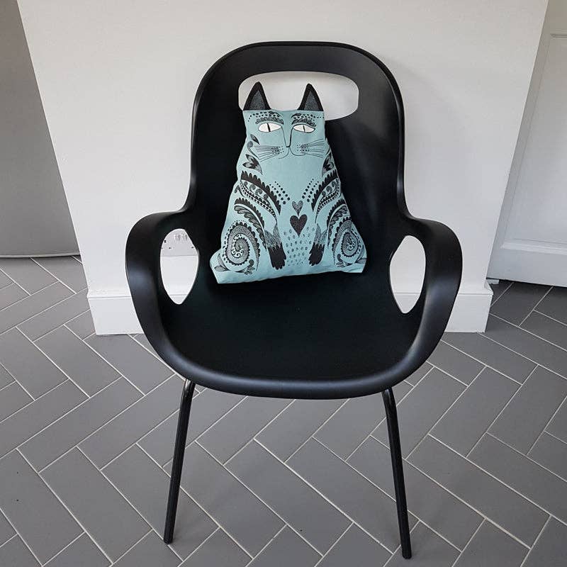 Blue Kitty Cushion Cover
