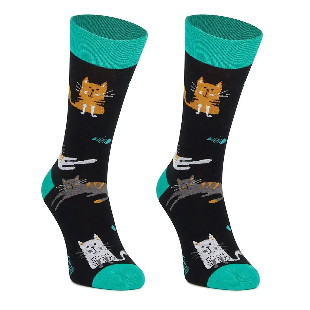 3 Pairs of Cat Socks in Cute Kitten Box