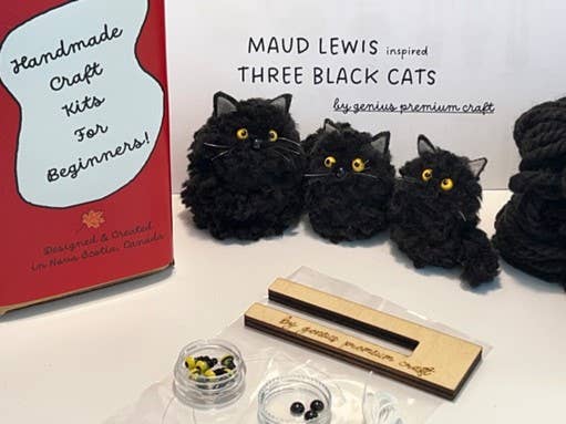 DIY Art Kit - 3 Black Cats