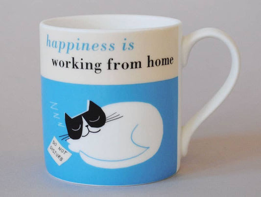 Happiness Is Working From Home - Bone China Mug