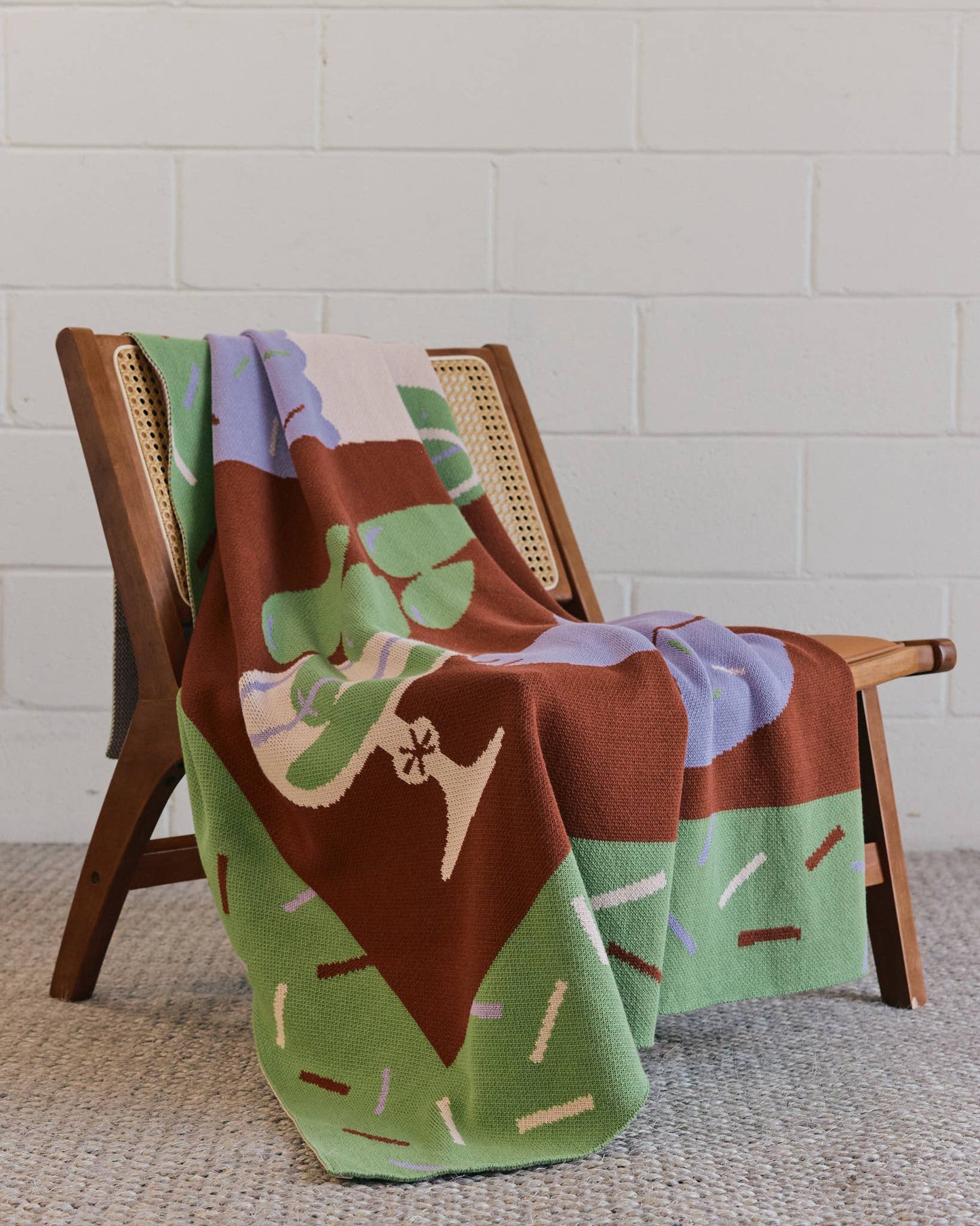 Cocktail Cat - Cotton Knit Throw Blanket