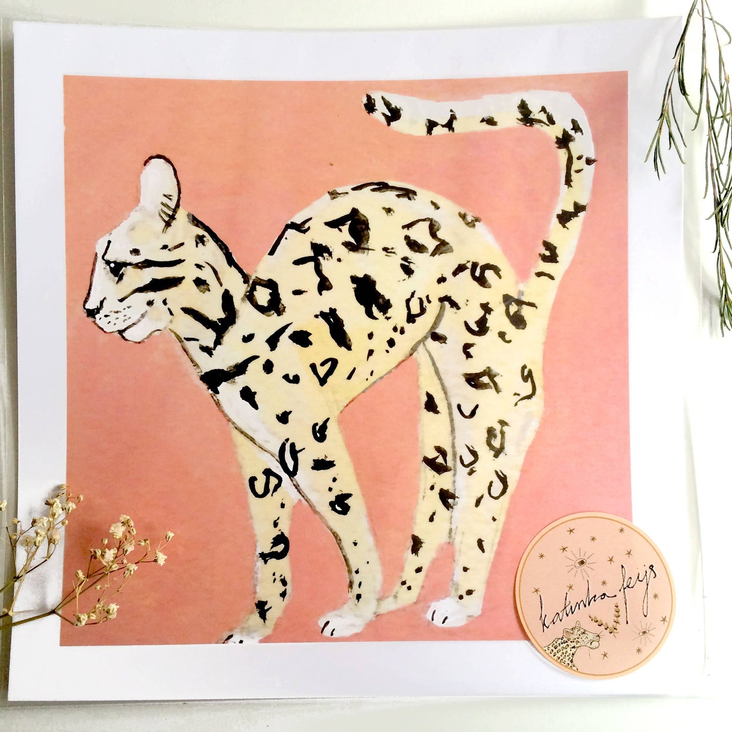 Exotic Cat Illustration - Art Print