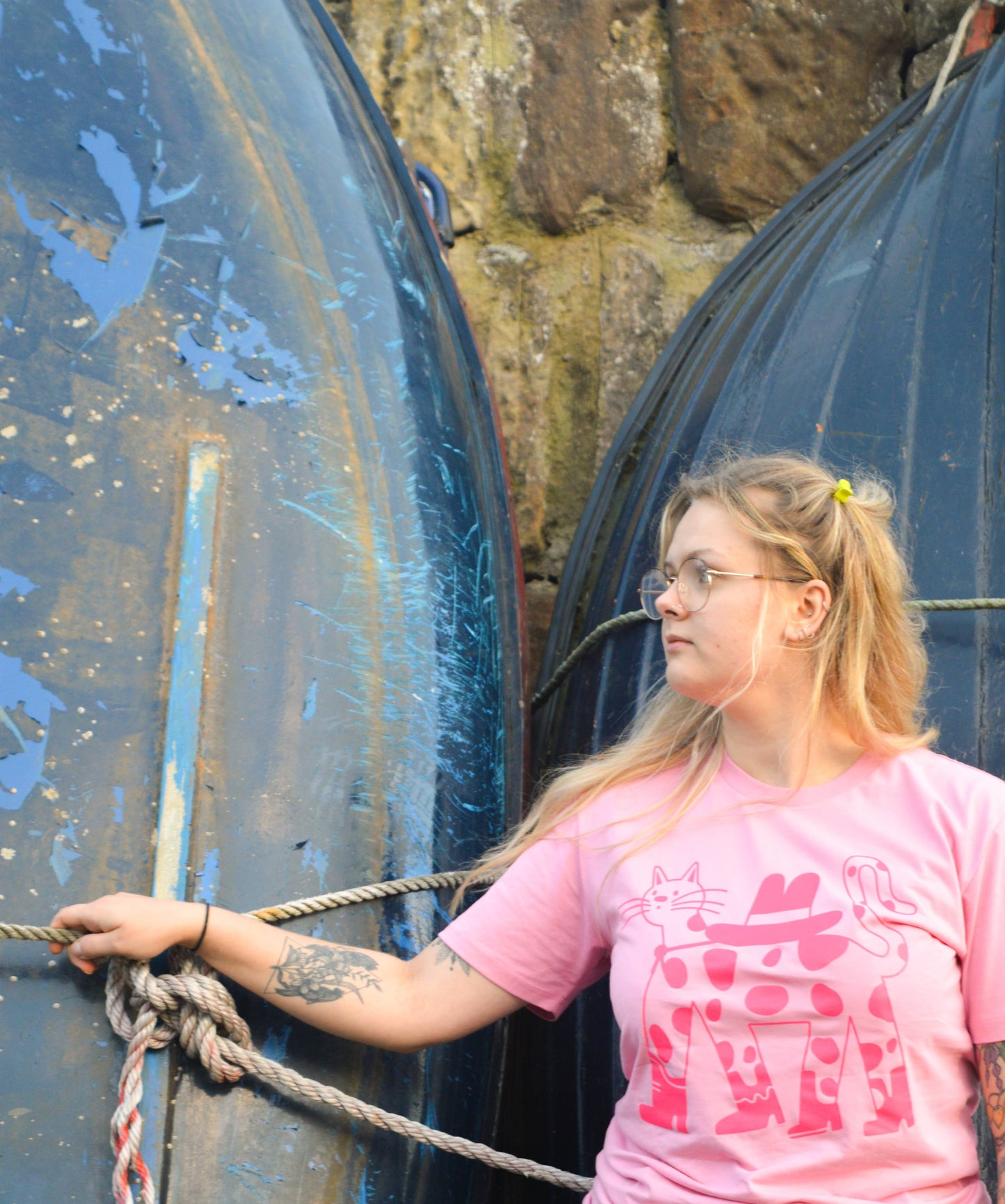 Cowboy Cat T-shirt - Bubblegum Colour