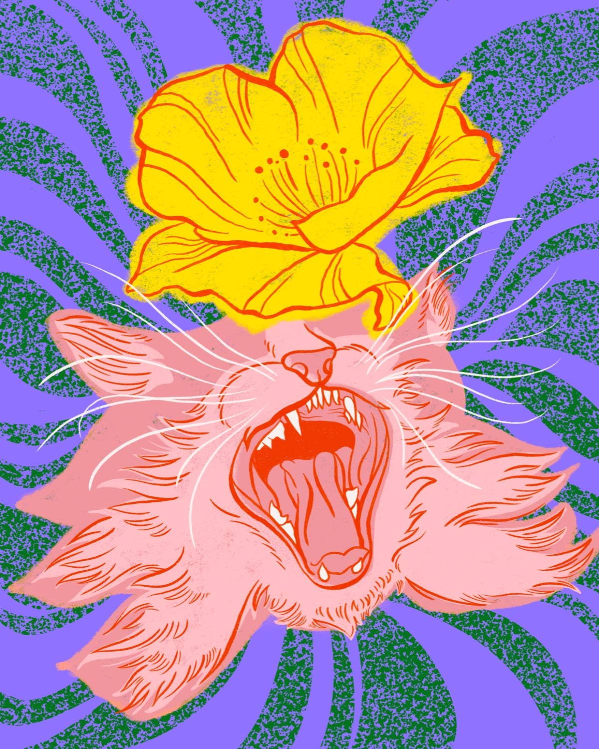 Psychedelicat 1 Art Print