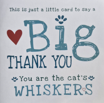 Cats Whiskers - Thank You Card
