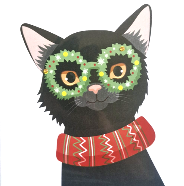 Christmas Wreath Glasses - Christmas Card