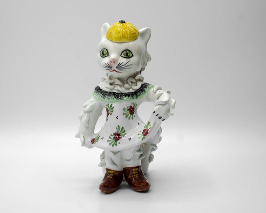 Vintage Theatrical Style Ceramic Cat