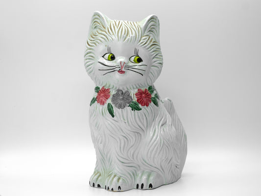 Pastel Green, Vintage Ceramic Cat Money Box