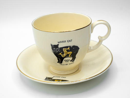 Vintage Manx Cat Tea Cup and Saucer