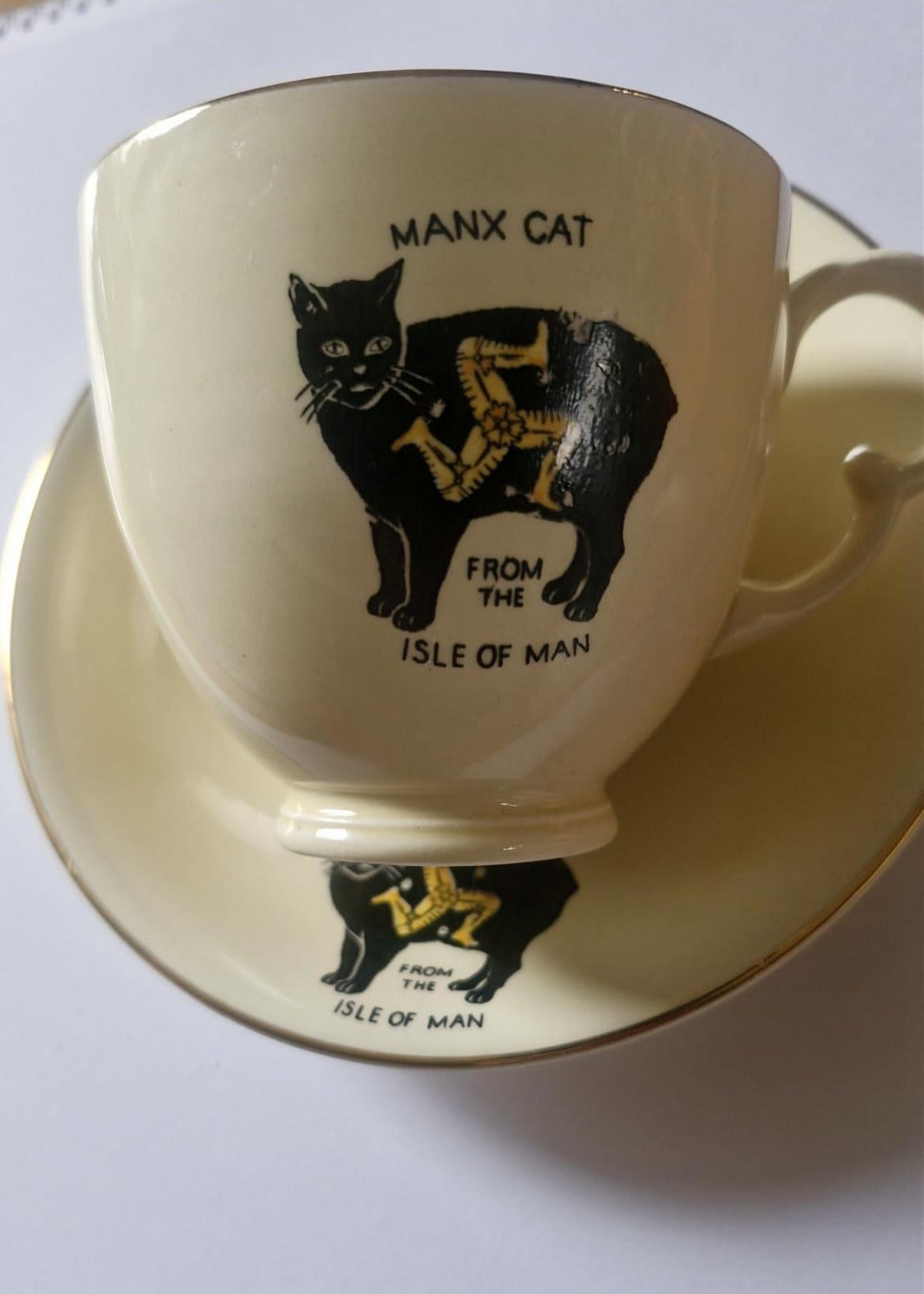 Vintage Manx Cat Tea Cup and Saucer