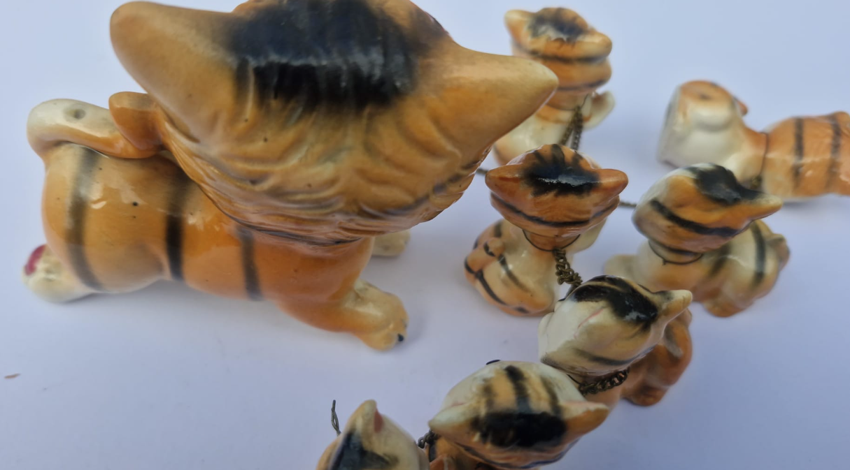 Chain Gang of Mother and Kittens Family