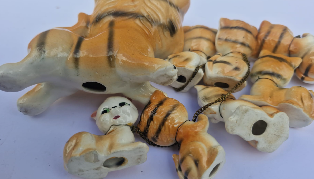 Chain Gang of Mother and Kittens Family