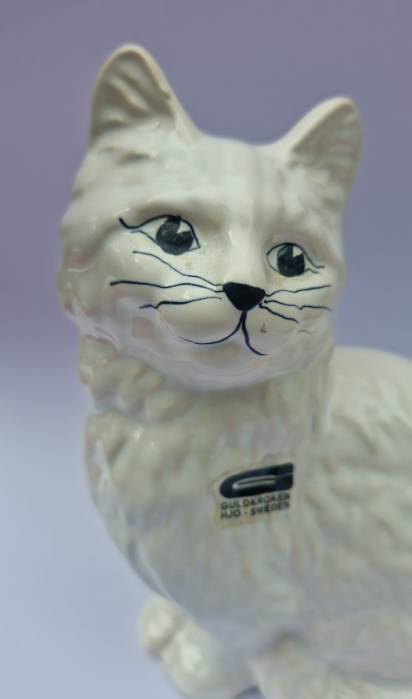 Vintage Swedish Ceramic Cat Figurine