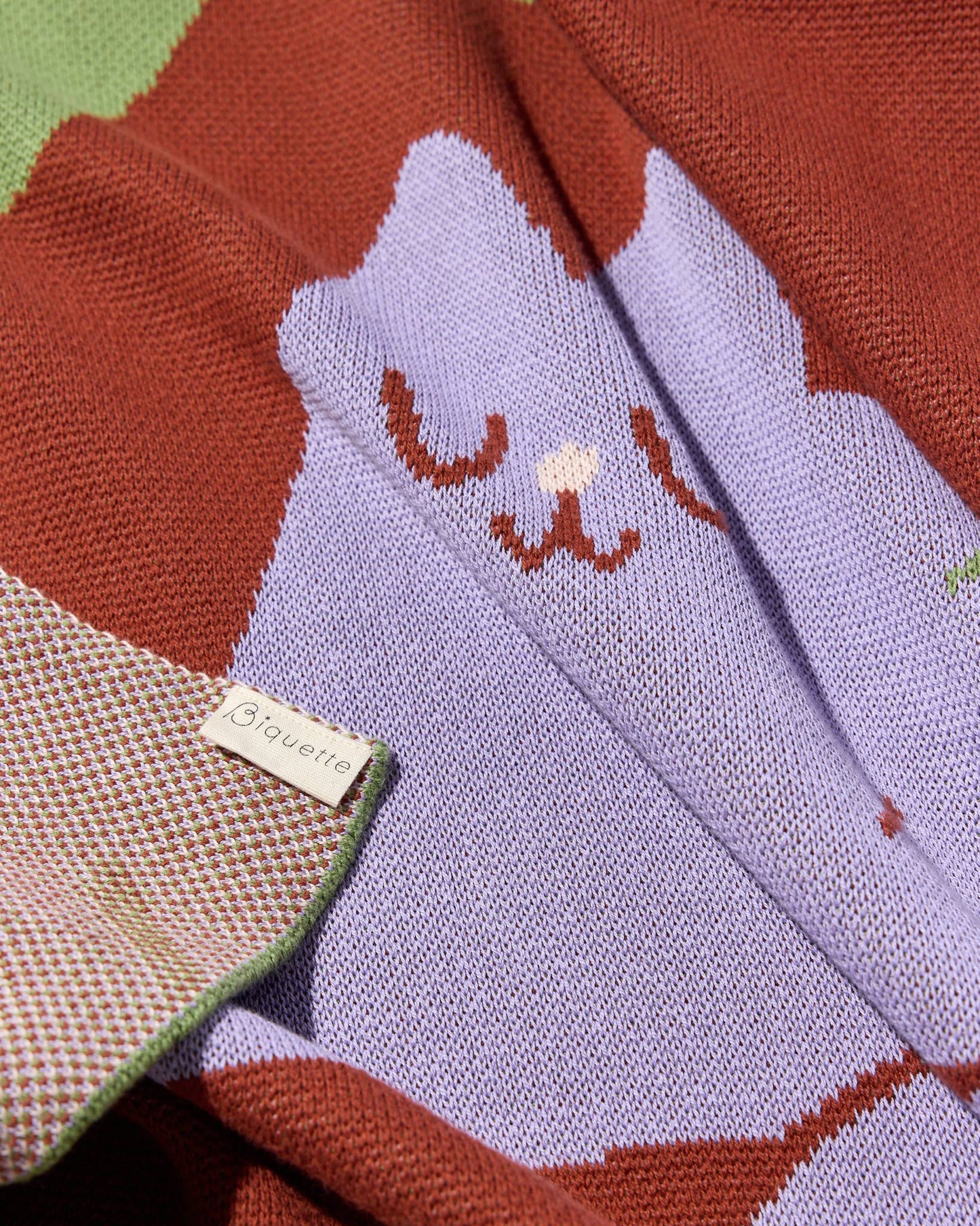 Cocktail Cat - Cotton Knit Throw Blanket