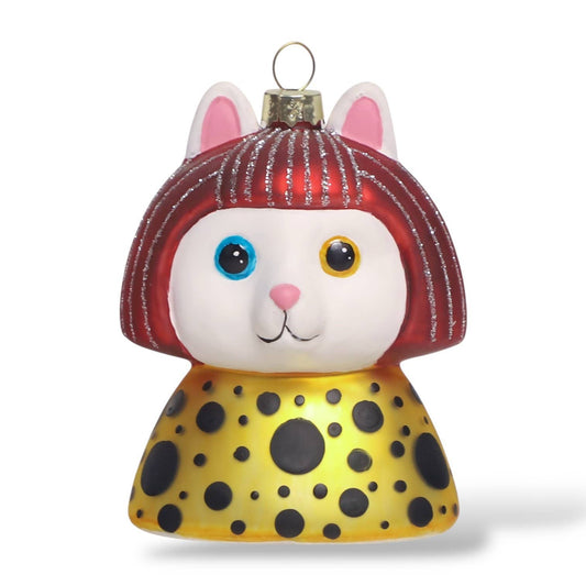 Yayoi Kusameow Kusama - White Cat Ornament