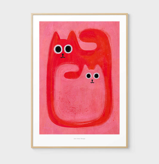 Big & Little Cats - A4 Cute Cat Lover Print