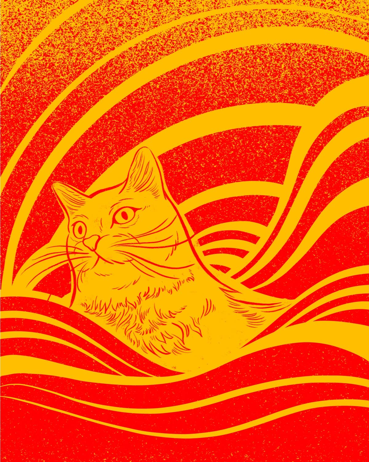 Psychedelicat 3 Art Print
