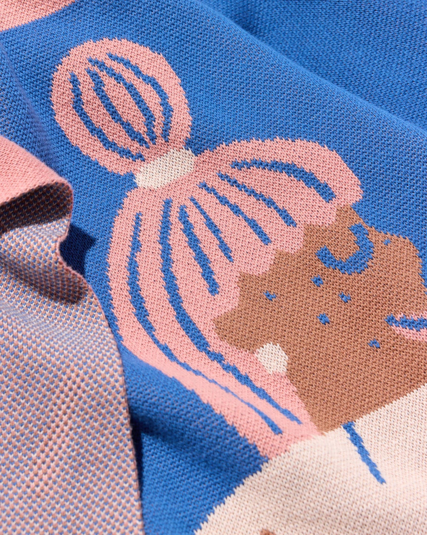 Cocktail Cat - Cotton Knit Throw Blanket