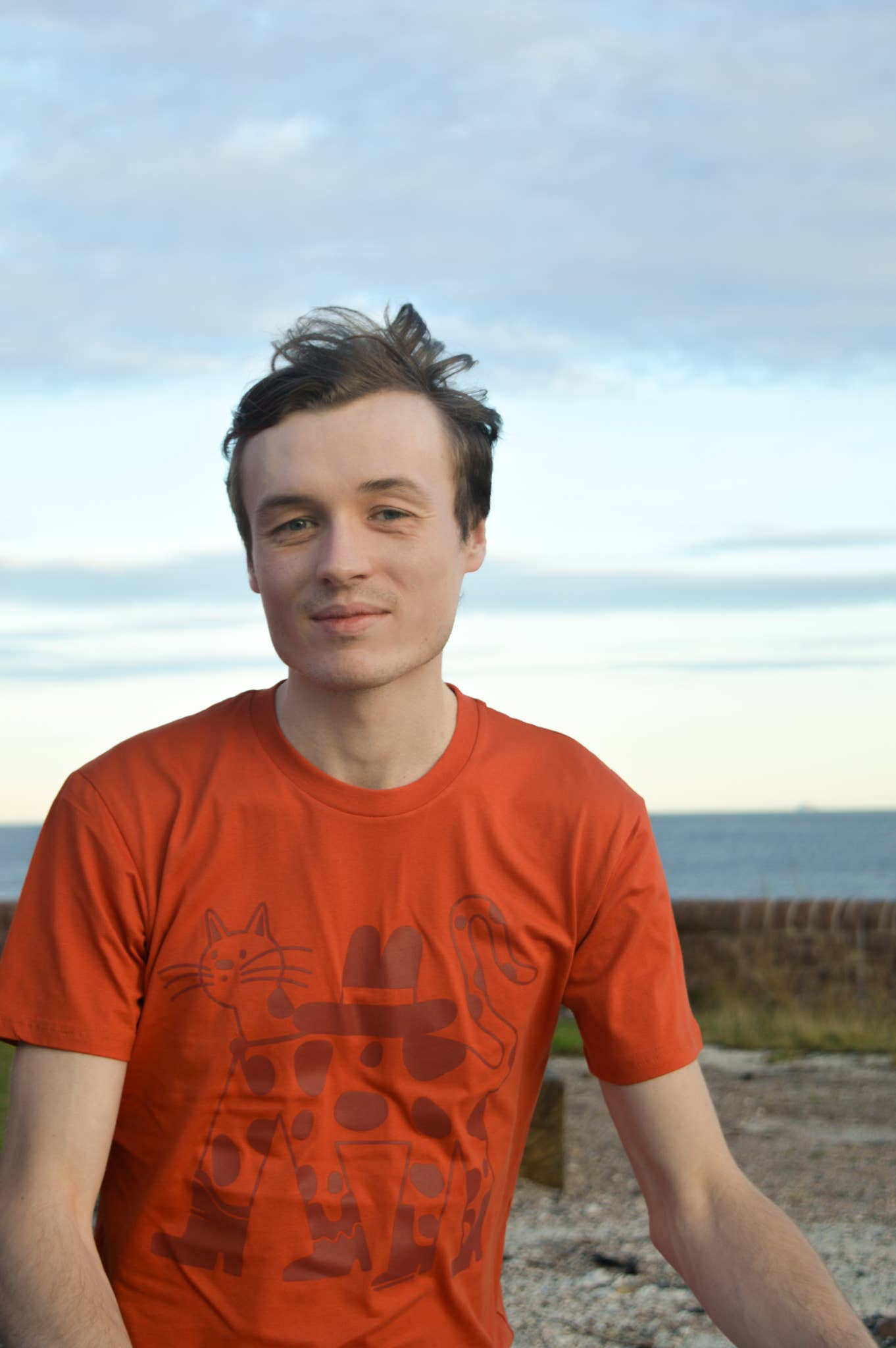 Cowboy Cat T-shirt - Autumn Colour