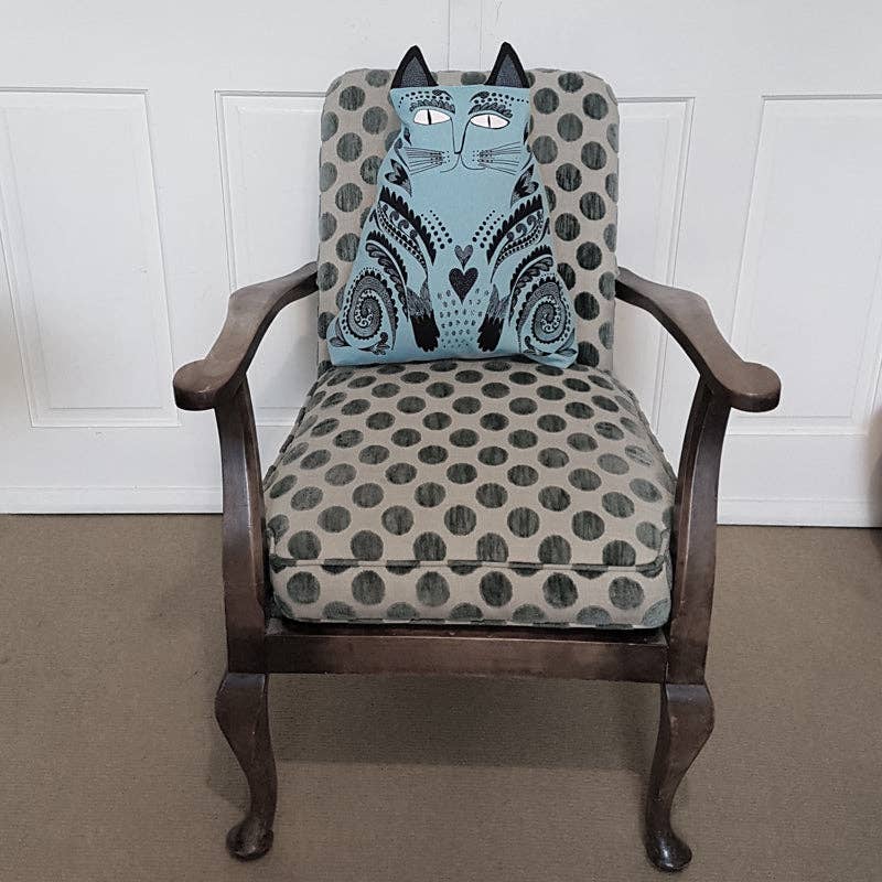 Blue Kitty Cushion Cover